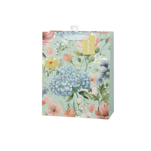 Large botanical floral gift bag
