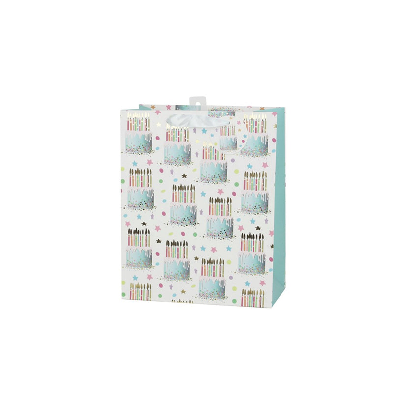 Large birthday cake themed gift bag