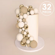 32 CAKE BALL TOPPERS - CHAMPAGNE GOLD image  5 – thumbnail