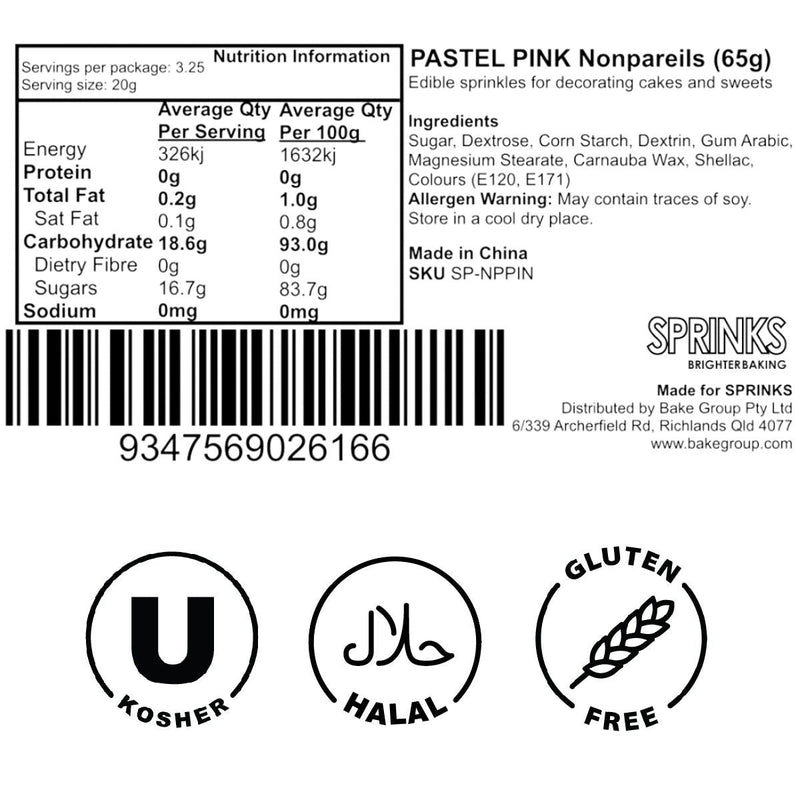 PASTEL PINK Nonpareils (65g) - by Sprinks image  7