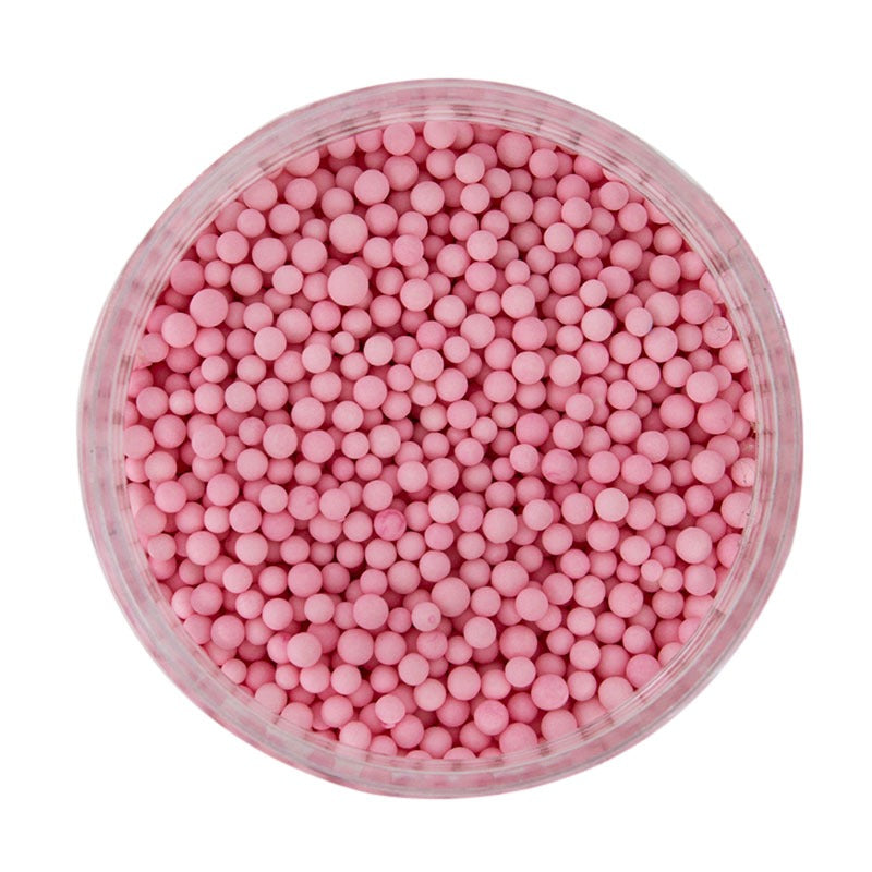 Jar of pastel pink nonpareil sprinkles 65g