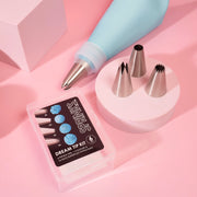 Set of 6 large stainless steel piping tips – thumbnail