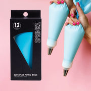 Pack of 2 small blue silicone piping bags 12 inch – thumbnail