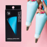 Pack of 2 large blue silicone piping bags 16 inch – thumbnail