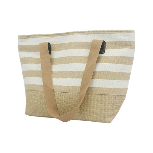 Natural beige beach tote bag