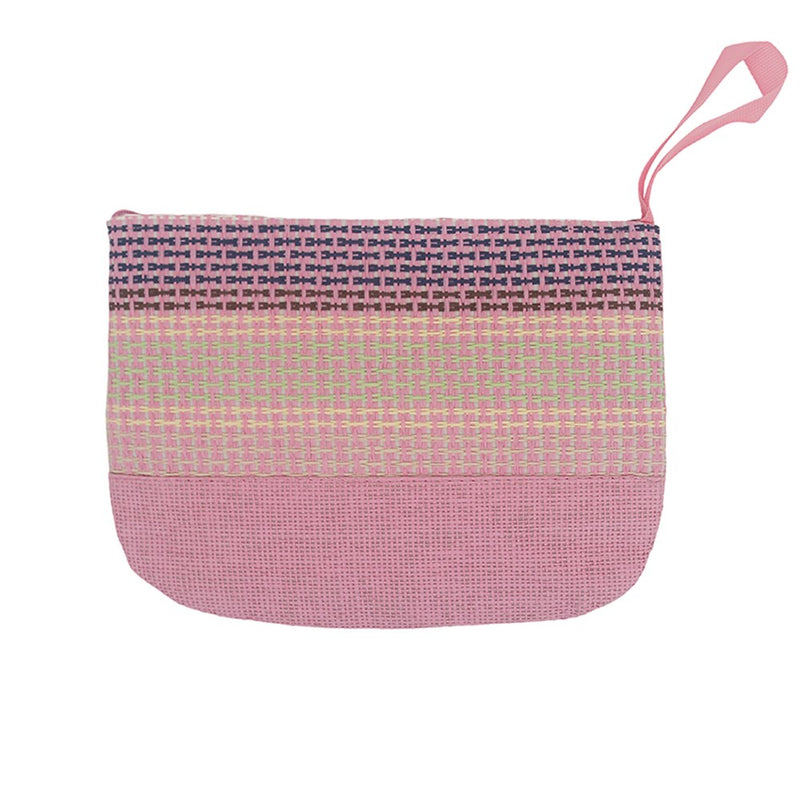 Pink zippered pouch for beach essentials