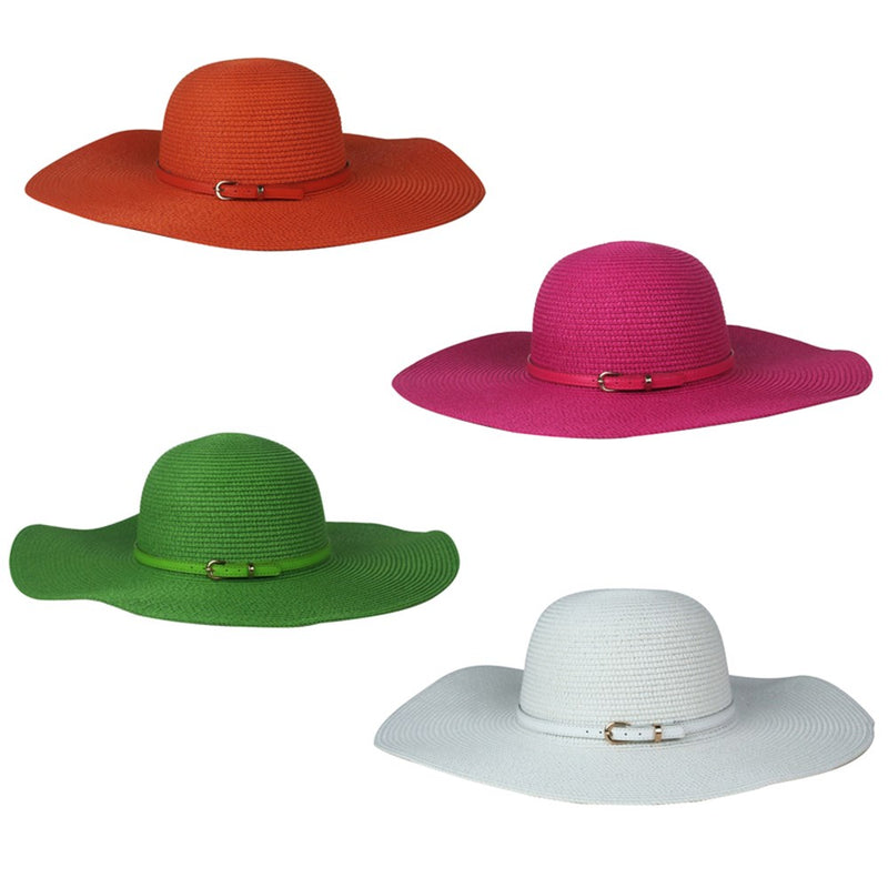 Wide brim sun hat in bright assorted colors