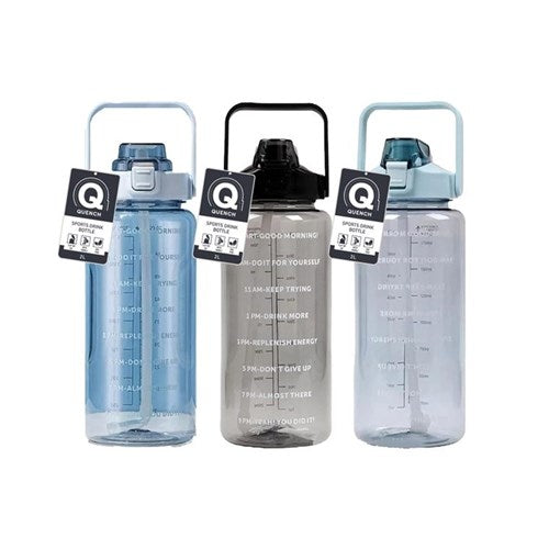 2L water bottle with handle and quotes