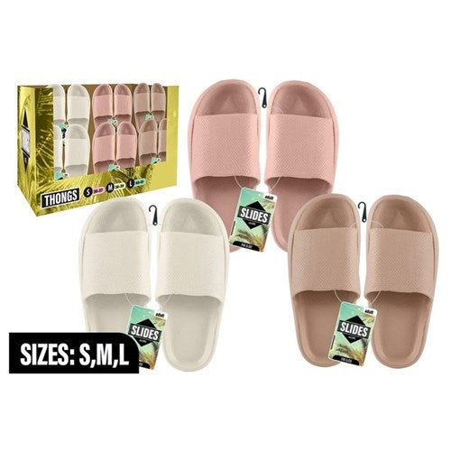 ladies solid EVA slides S M L summer footwear