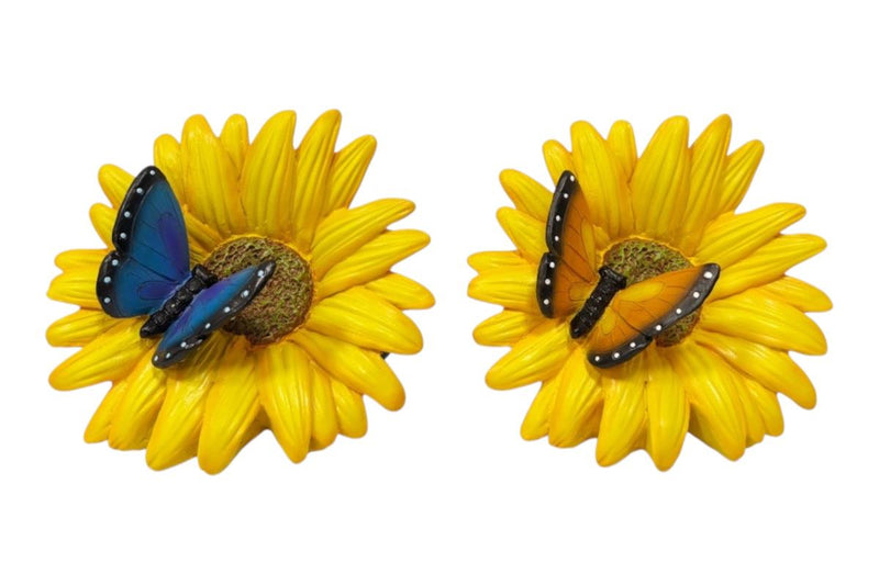 Assorted sunflower with butterfly ornament 12x15cm