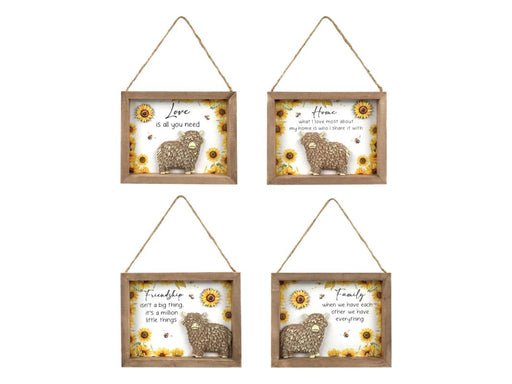 Cow and sunflower hanging plaque