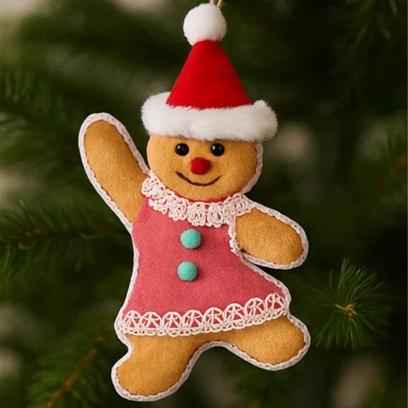 Gingerbread Woman Hanging Deco 22cmH