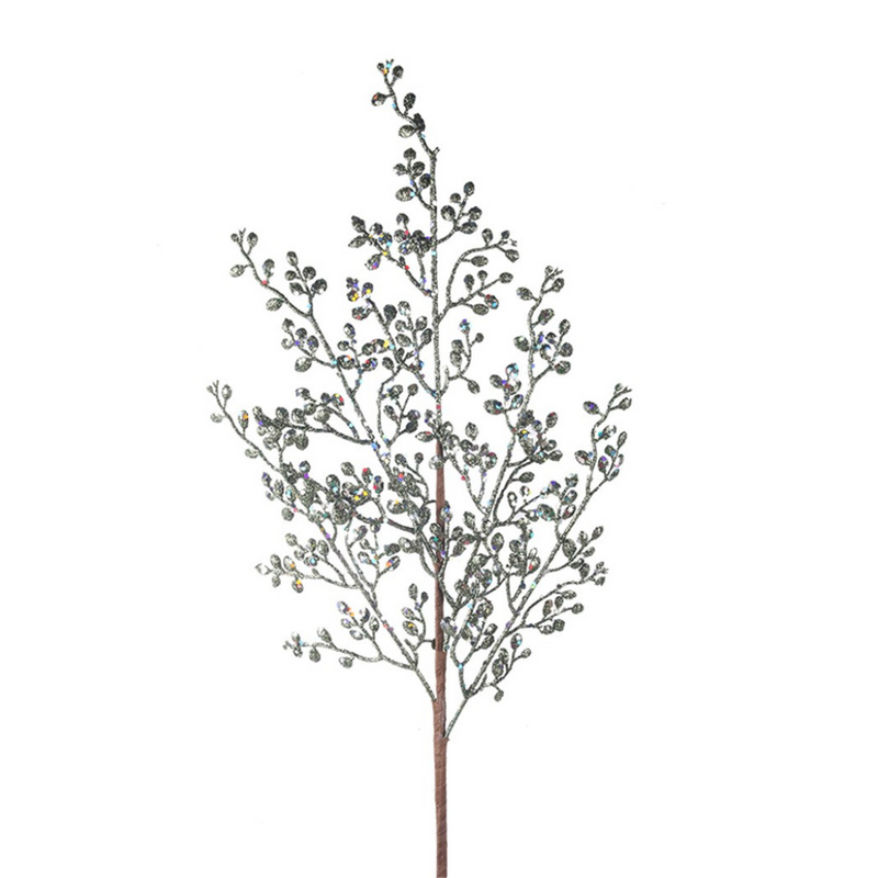 Ronis Sage Green Glitter Stem 74cm