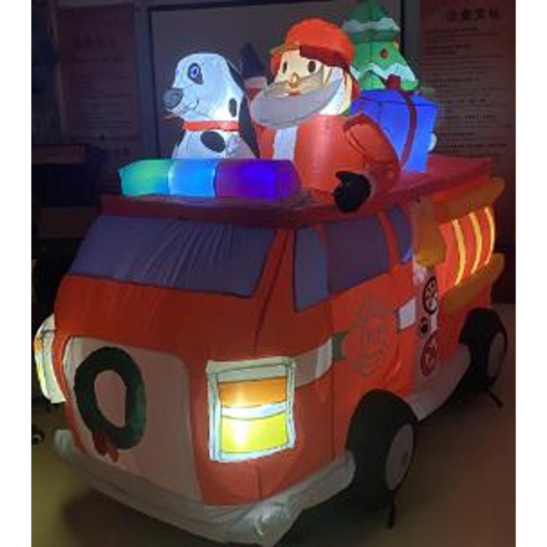 Santa Fire Truck Inflatable 8ft Long — Ronis