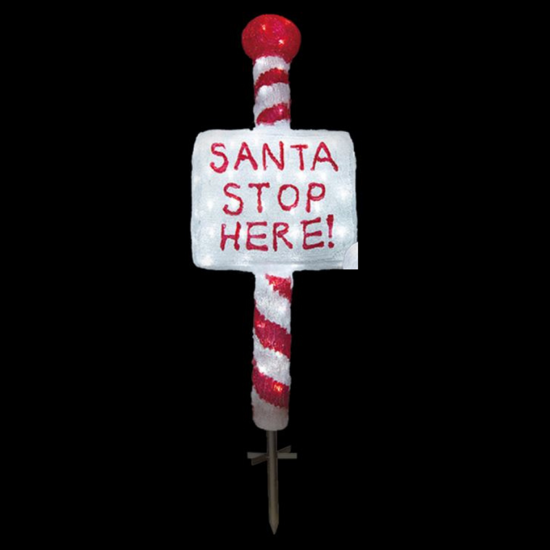 Ronis Santa Stop Here Acrylic Sign 85x35x13cm