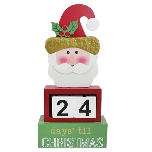 Santa Countdown Deco 36cm – festive Santa decoration with Christmas countdown display