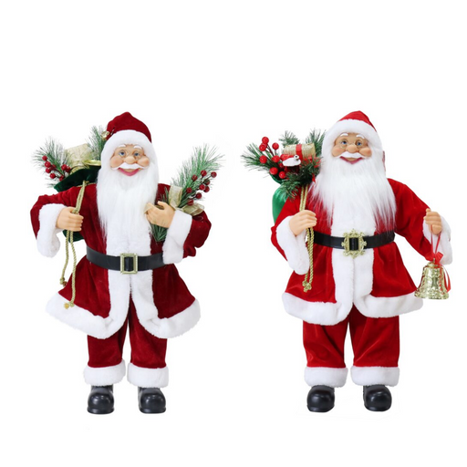Ronis Santa Figurine 60cm Velvet Red Assorted