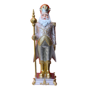 93cm Santa Gold & Silver Soldier Figurine with metallic detailing, perfect for grand Christmas floor display decoration.