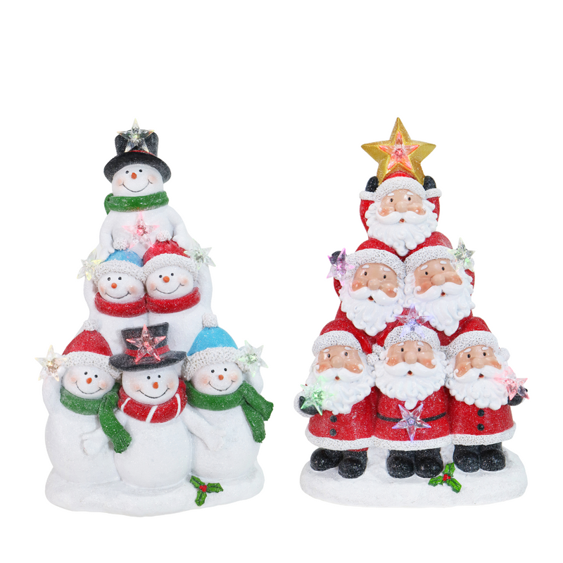 Ronis Santa/Snowman Tower Light-Up Stars 36.5cm Assorted
