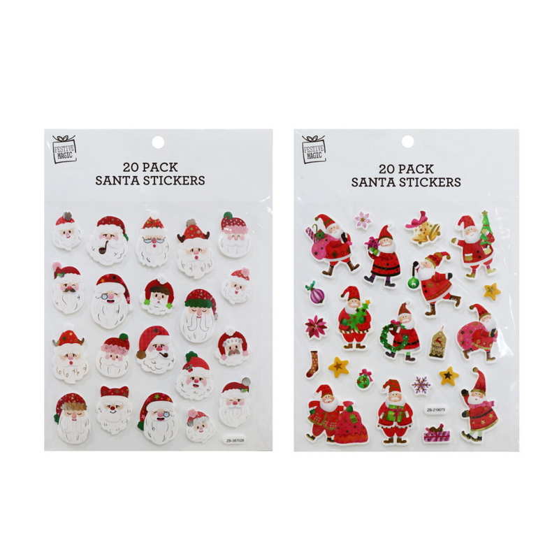 Ronis Santa Stickers Eva Foil 20pc Assorted