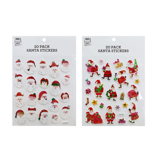 Ronis Santa Stickers Eva Foil 20pc Assorted