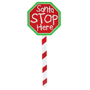 Santa Stop Here Stake 40cm Assorted – festive garden stakes with assorted Christmas designs