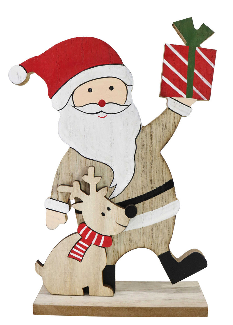 Santa Table Deco 23cm – festive Santa table decoration for Christmas tables, mantels, and shelves