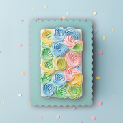 Ronis Scalloped Rectangular Cake Boards Dual Colour Blue & Lilac