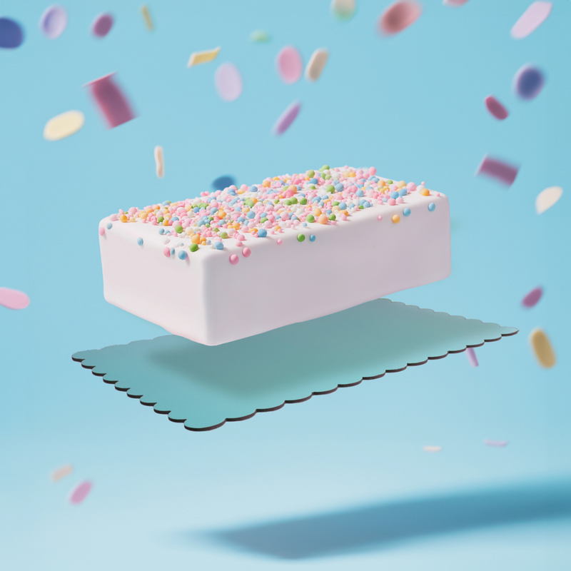 Ronis Scalloped Rectangular Cake Boards Dual Colour Blue & Lilac