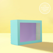 Ronis Scalloped Rectangular Cake Boards Dual Colour Blue & Lilac