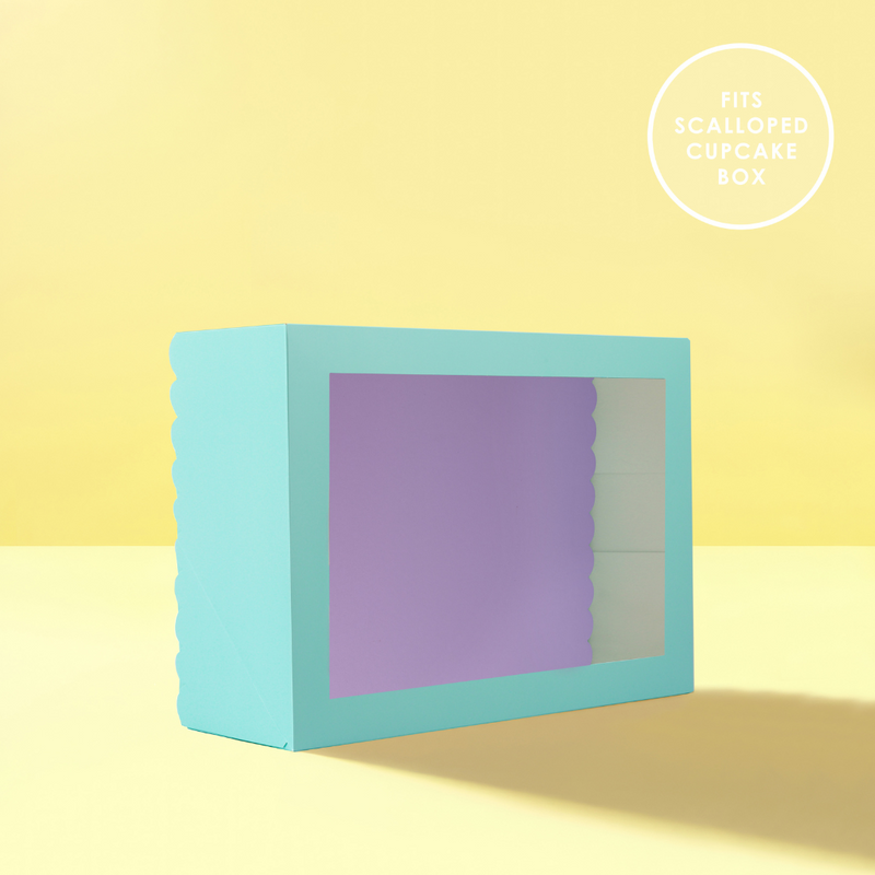 Ronis Scalloped Rectangular Cake Boards Dual Colour Blue & Lilac