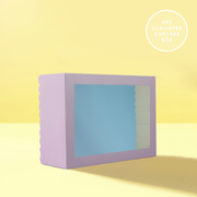 Ronis Scalloped Rectangular Cake Boards Dual Colour Blue & Lilac