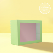 Ronis Scalloped Rectangular Cake Boards Dual Colour Pink & Green