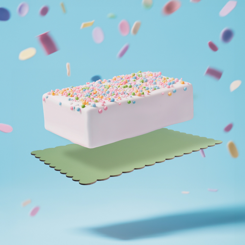 Ronis Scalloped Rectangular Cake Boards Dual Colour Pink & Green