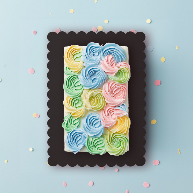 Ronis Scalloped Rectangular Cake Boards Dual Colour White & Black