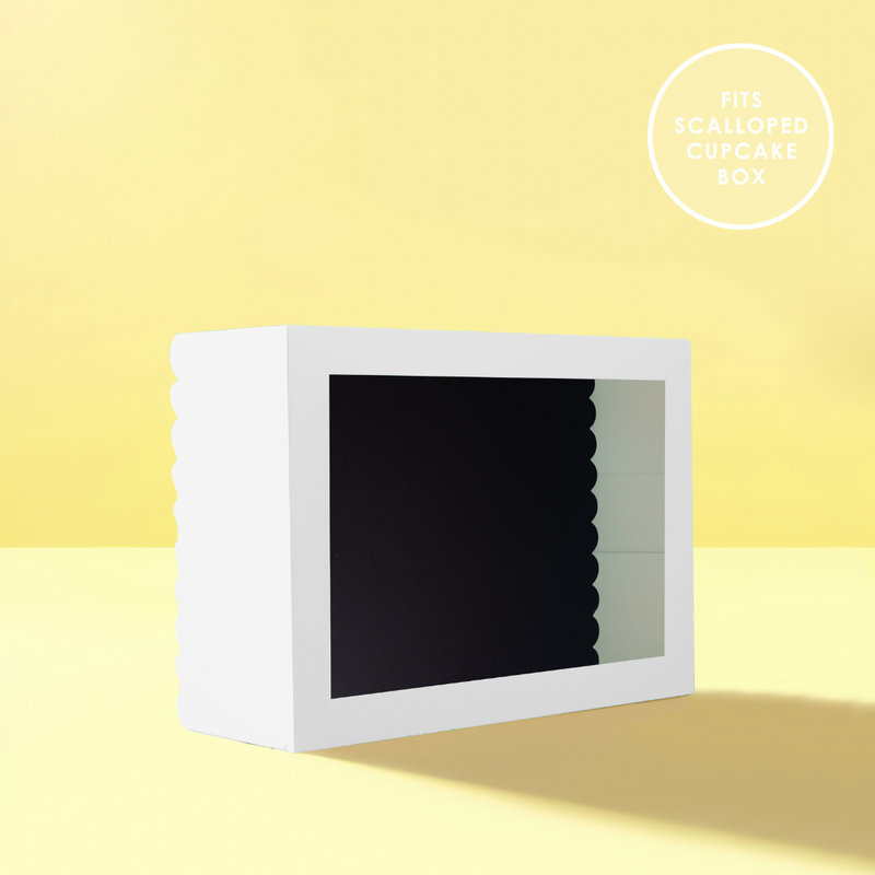 Ronis Scalloped Rectangular Cake Boards Dual Colour White & Black