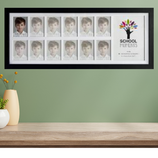 School Photos Frame 26x52cm multi-photo wall frame designed to display yearly school portraits in a vertical timeline
