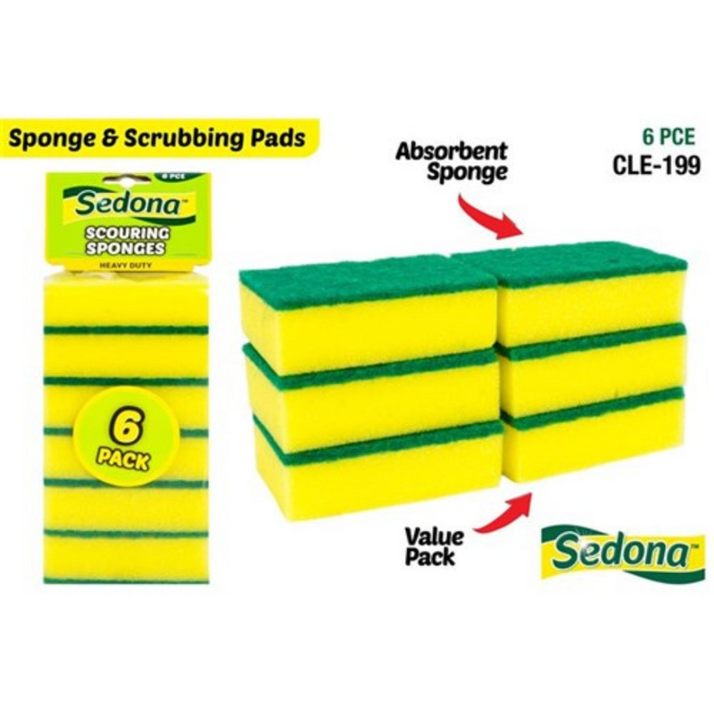Ronis Scouring Sponge 6pce 6x9cm