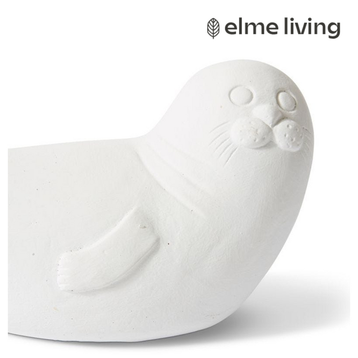 Ronis Seal Sculpture White 21x9x12cm