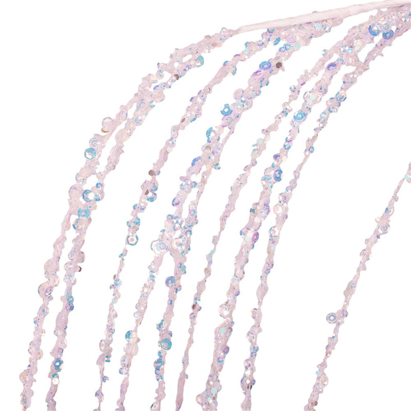 White Sequin Hanging Tree Pick 106cm Christmas floral decoration