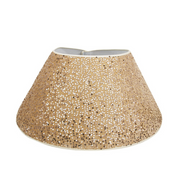 Champagne Sequin Christmas Tree Collar 62x33cm, elegant base cover with shimmering sequins for a polished holiday tree display.