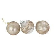 Shatterproof bauble 8cm in assorted taupe shades, durable and stylish for adding elegance to Christmas tree decorations.