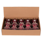 Ronis Shatterproof Baubles 10cm Burgundy Assorted