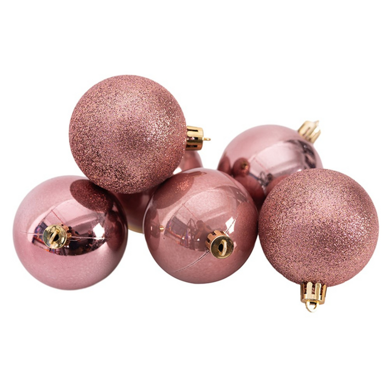 Ronis Shatterproof Baubles 6x6cm Rose