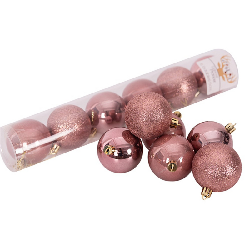Ronis Shatterproof Baubles 6x6cm Rose
