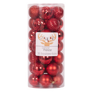 Red shatterproof berry-style Christmas bauble cluster, 35x6cm festive hanging decoration