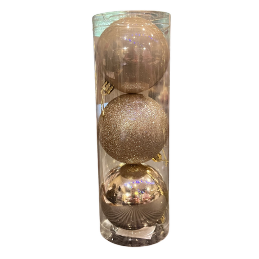 Ronis Shatterproof Baubles Pack of 3 8cm Light Champagne