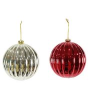 Ronis Shiny Bauble Ribbed 15cm Assorted