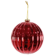 Ronis Shiny Bauble Ribbed 15cm Assorted