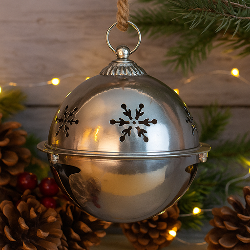 23cm shiny silver metal Christmas bell decoration